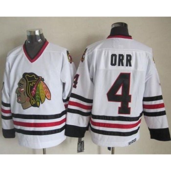 Blackhawks #4 Bobby Orr White CCM Throwback Stitched NHL Jersey Blackhawks #4 Bobby Orr White CCM Throwback Stitched NHL Jersey