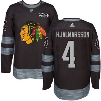 Blackhawks #4 Niklas Hjalmarsson Black 1917-2017 100th Anniversary Stitched NHL Jersey Blackhawks #4 Niklas Hjalmarsson Black 1917-2017 100th Anniversary Stitched NHL Jersey