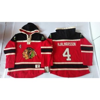 Blackhawks #4 Niklas Hjalmarsson Red Sawyer Hooded Sweatshirt Stitched NHL Jersey Blackhawks #4 Niklas Hjalmarsson Red Sawyer Hooded Sweatshirt Stitched NHL Jersey