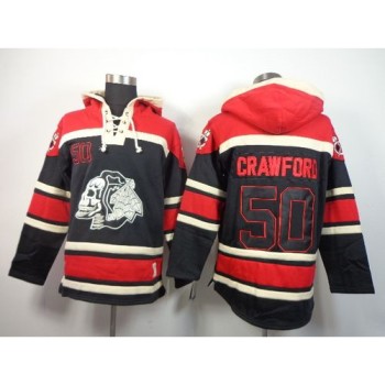 Blackhawks #50 Corey Crawford Black Sawyer Hooded Sweatshirt Stitched NHL Jersey Blackhawks #50 Corey Crawford Black Sawyer Hooded Sweatshirt Stitched NHL Jersey