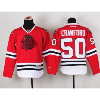 Blackhawks #50 Corey Crawford Red(Red Skull) Stitched Youth NHL Jersey Blackhawks #50 Corey Crawford Red(Red Skull) Stitched Youth NHL Jersey
