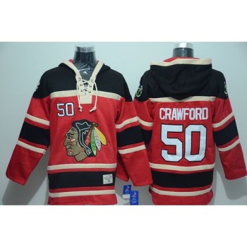 Blackhawks #50 Corey Crawford Red Sawyer Hooded Sweatshirt Stitched NHL Jersey Blackhawks #50 Corey Crawford Red Sawyer Hooded Sweatshirt Stitched NHL Jersey
