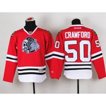 Blackhawks #50 Corey Crawford Red(White Skull) Stitched Youth NHL Jersey Blackhawks #50 Corey Crawford Red(White Skull) Stitched Youth NHL Jersey