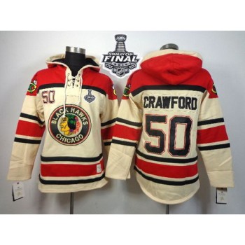 Blackhawks #50 Corey Crawford White Sawyer Hooded Sweatshirt 2015 Stanley Cup Stitched NHL Jersey Blackhawks #50 Corey Crawford White Sawyer Hooded Sweatshirt 2015 Stanley Cup Stitched NHL Jersey