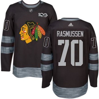 Blackhawks #70 Dennis Rasmussen Black 1917-2017 100th Anniversary Stitched NHL Jersey Blackhawks #70 Dennis Rasmussen Black 1917-2017 100th Anniversary Stitched NHL Jersey
