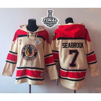 Blackhawks #7 Brent Seabrook Cream Sawyer Hooded Sweatshirt 2015 Stanley Cup Stitched NHL Jersey Blackhawks #7 Brent Seabrook Cream Sawyer Hooded Sweatshirt 2015 Stanley Cup Stitched NHL Jersey