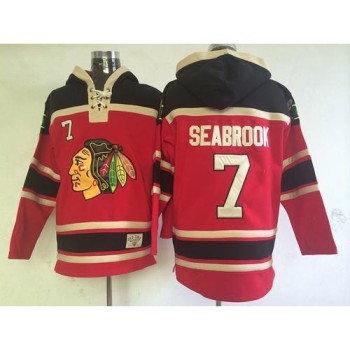 Blackhawks #7 Brent Seabrook Red Sawyer Hooded Sweatshirt Stitched NHL Jersey Blackhawks #7 Brent Seabrook Red Sawyer Hooded Sweatshirt Stitched NHL Jersey