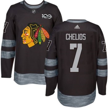 Blackhawks #7 Chris Chelios Black 1917-2017 100th Anniversary Stitched NHL Jersey Blackhawks #7 Chris Chelios Black 1917-2017 100th Anniversary Stitched NHL Jersey