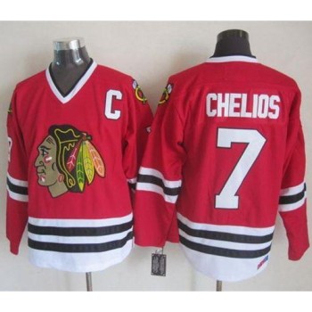 Blackhawks #7 Chris Chelios Red CCM Throwback Stitched NHL Jersey Blackhawks #7 Chris Chelios Red CCM Throwback Stitched NHL Jersey