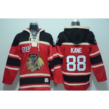 Blackhawks #88 Patrick Kane Red Sawyer Hooded Sweatshirt Stitched NHL Jersey