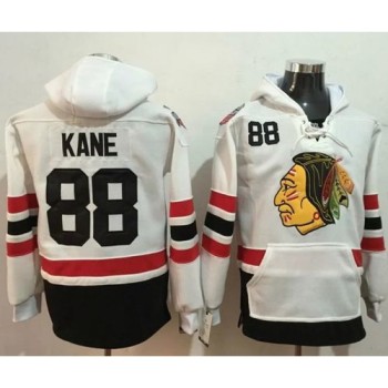 Blackhawks #88 Patrick Kane White Name & Number Pullover NHL Hoodie Blackhawks #88 Patrick Kane White Name & Number Pullover NHL Hoodie