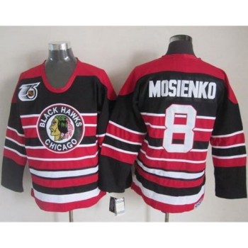 Blackhawks #8 Bill Mosienko Red/Black 75TH CCM Stitched NHL Jersey Blackhawks #8 Bill Mosienko Red/Black 75TH CCM Stitched NHL Jersey