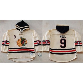 Blackhawks #9 Bobby Hull Cream Heavyweight Pullover Hoodie Stitched NHL Jersey Blackhawks #9 Bobby Hull Cream Heavyweight Pullover Hoodie Stitched NHL Jersey