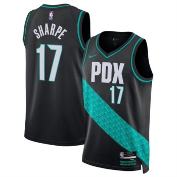 Men's Portland Trail Blazers #17 Shaedon Sharpe Black 2025/26 City Edition Edition Stitched Basketball Jersey
