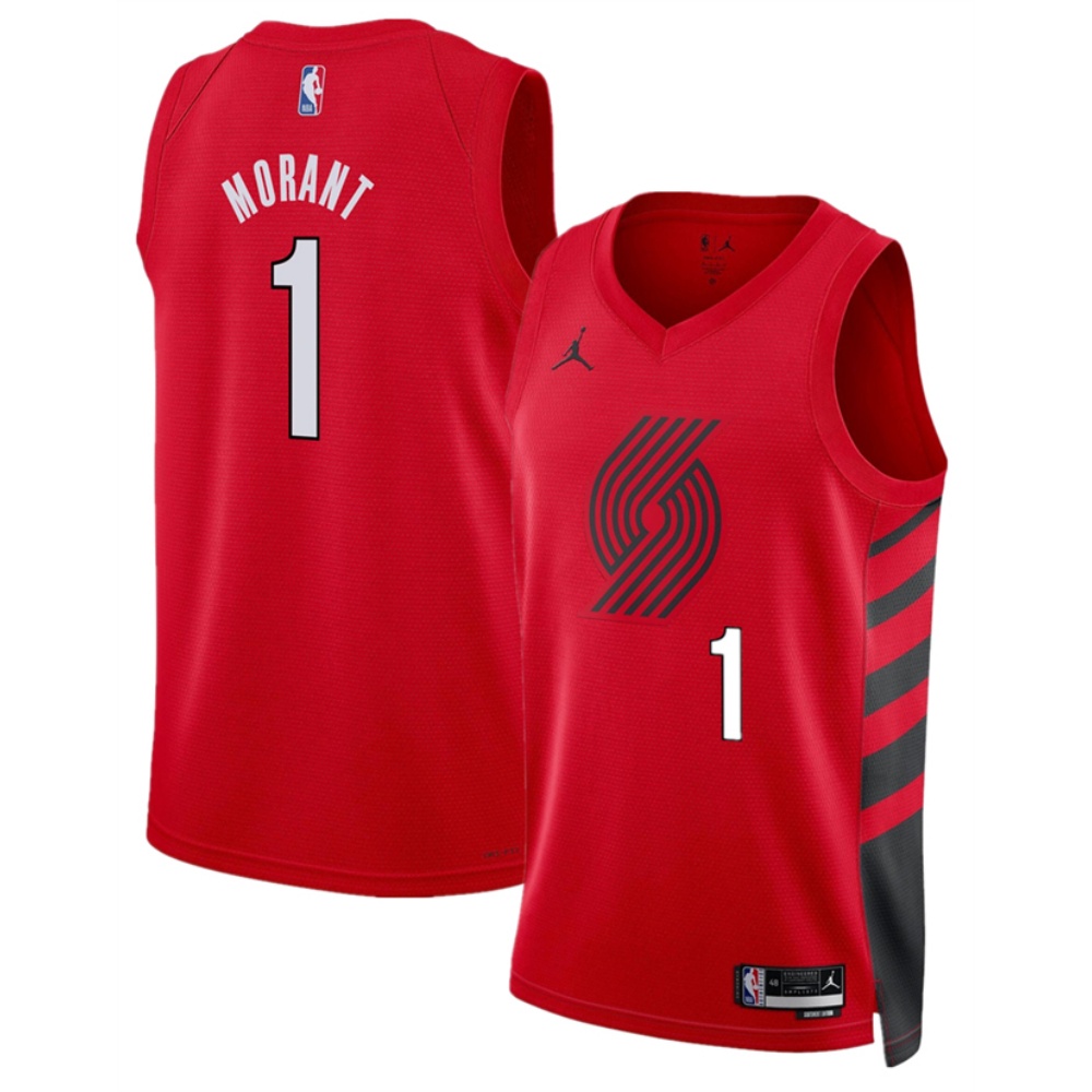 Men's Portland Trail Blazers #1 Ja Morant Nike Red 2026 Statement Edition Stitched Basketball Jersey