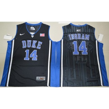 Blue Devils #14 Brandon Ingram Black Basketball Elite V Neck Stitched NCAA Jersey