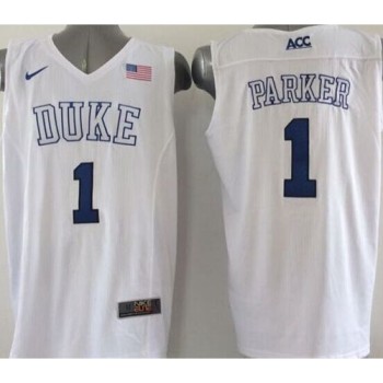 Blue Devils #1 Jabari Parker White Basketball Elite Stitched NCAA Jersey