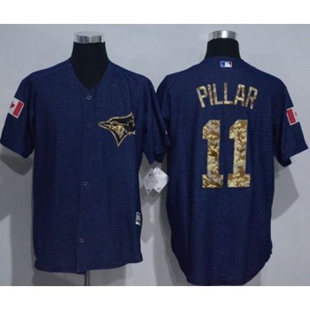 Blue Jays #11 Kevin Pillar Denim Blue Salute to Service Stitched MLB Jersey