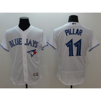 Blue Jays #11 Kevin Pillar White Flexbase Authentic Collection Stitched MLB Jersey Blue Jays #11 Kevin Pillar White Flexbase Authentic Collection Stitched MLB Jersey