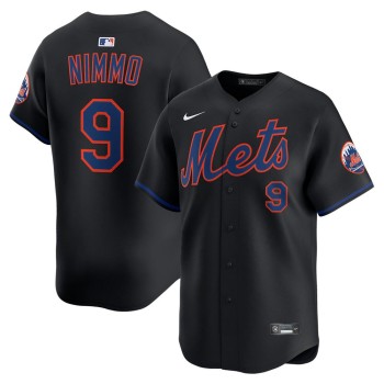Men's New York Mets #9 Brandon Nimmo Black Alternate 2025 Limited Stitched Jersey