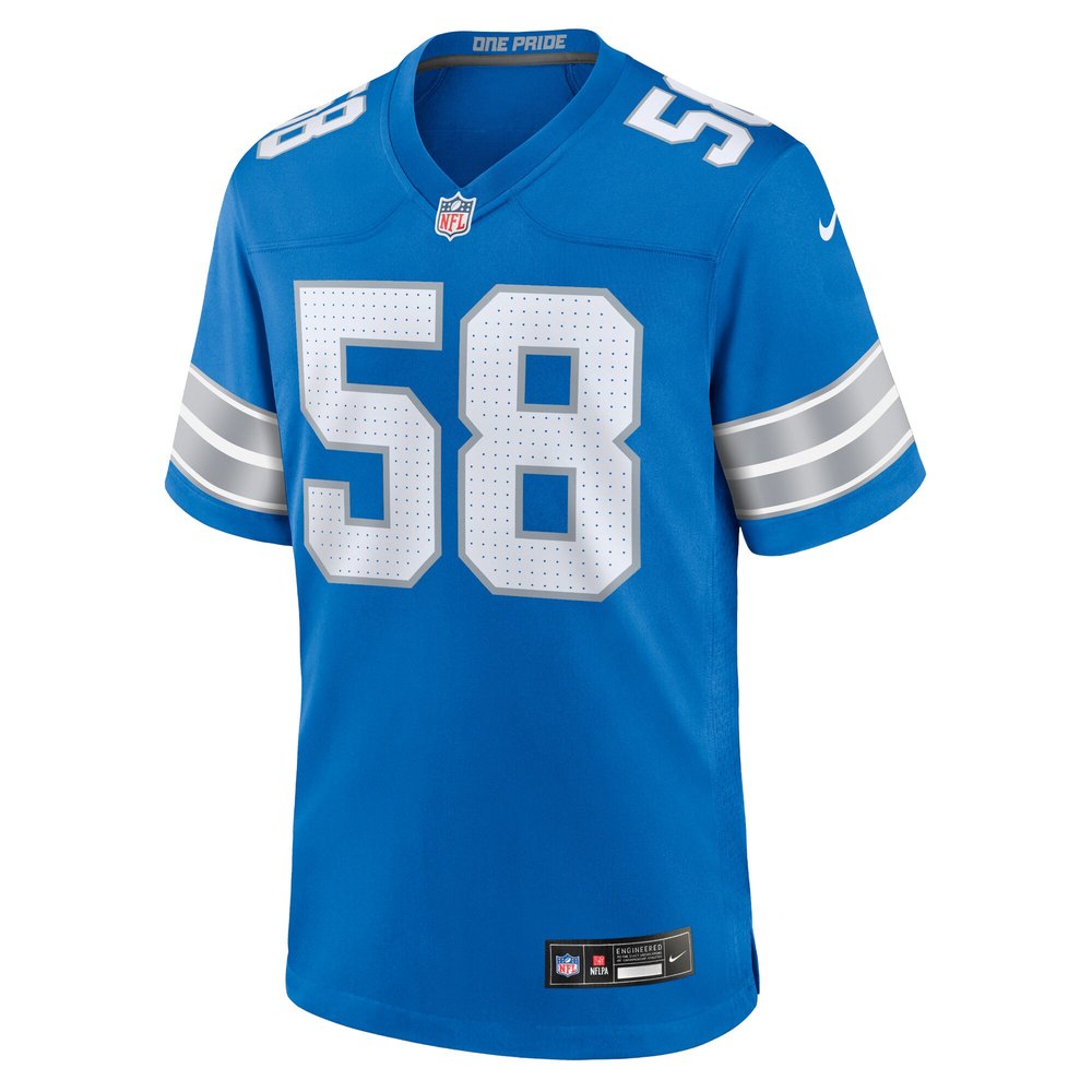 Men's Detroit Lions #58 Penei Sewell Blue Game Jersey Men's Detroit Lions #58 Penei Sewell Blue Game Jersey