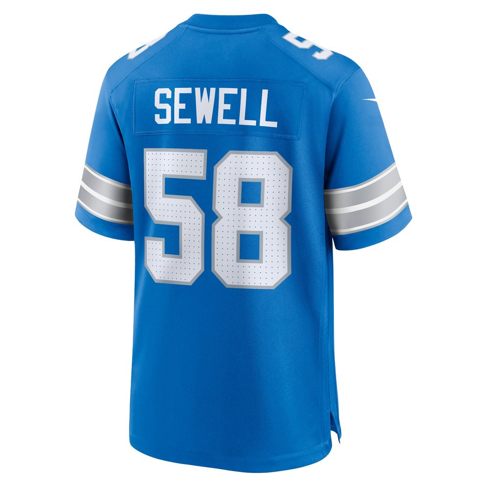 Men's Detroit Lions #58 Penei Sewell Blue Game Jersey Men's Detroit Lions #58 Penei Sewell Blue Game Jersey