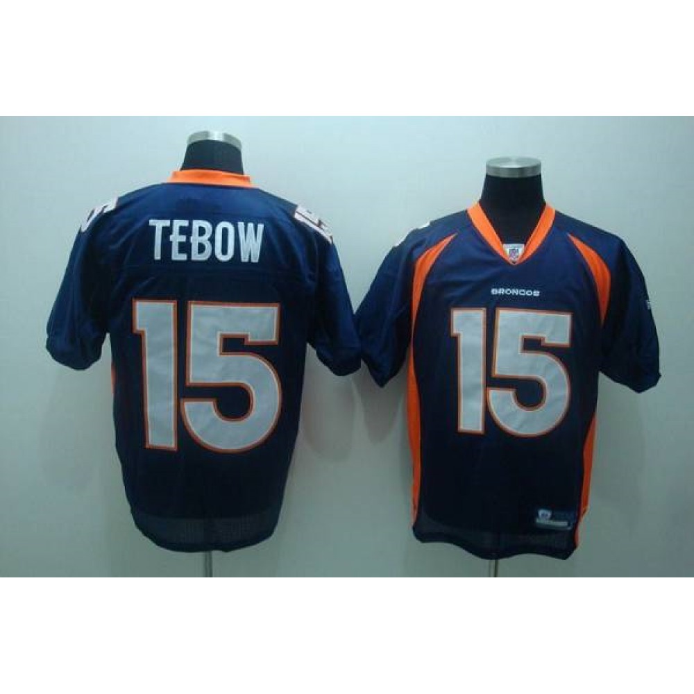 Broncos #15 Tim Tebow Blue Stitched Youth NFL Jersey