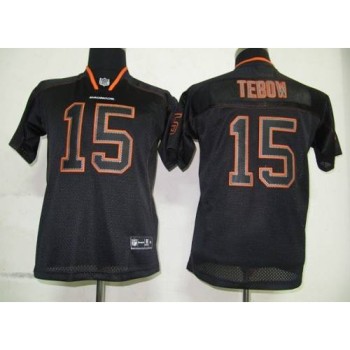 Broncos #15 Tim Tebow Lights Out Black Stitched Youth NFL Jersey Broncos #15 Tim Tebow Lights Out Black Stitched Youth NFL Jersey