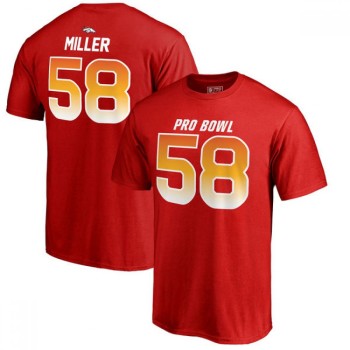 Broncos #58 Von Miller AFC Pro Line 2018 NFL Pro Bowl Red T-Shirt Broncos #58 Von Miller AFC Pro Line 2018 NFL Pro Bowl Red T-Shirt