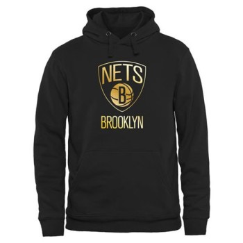 Brooklyn Nets Gold Collection Pullover Hoodie Black Brooklyn Nets Gold Collection Pullover Hoodie Black