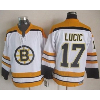 Bruins #17 Milan Lucic White CCM Throwback Stitched NHL Jersey Bruins #17 Milan Lucic White CCM Throwback Stitched NHL Jersey