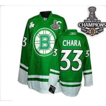 Bruins 2011 Stanley Cup Champions St Patty's Day #33 Zdeno Chara Green Youth Stitched NHL Jersey Bruins 2011 Stanley Cup Champions St Patty's Day #33 Zdeno Chara Green Youth Stitched NHL Jersey