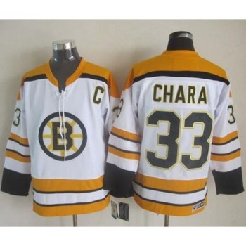 Bruins #33 Zdeno Chara White CCM Throwback Stitched NHL Jersey