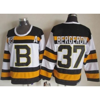 Bruins #37 Patrice Bergeron White CCM Throwback 75TH Stitched NHL Jersey Bruins #37 Patrice Bergeron White CCM Throwback 75TH Stitched NHL Jersey