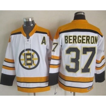 Bruins #37 Patrice Bergeron White CCM Throwback Stitched NHL Jersey Bruins #37 Patrice Bergeron White CCM Throwback Stitched NHL Jersey