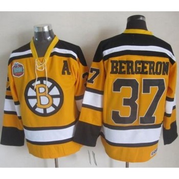 Bruins #37 Patrice Bergeron Yellow Winter Classic CCM Throwback Stitched NHL Jersey Bruins #37 Patrice Bergeron Yellow Winter Classic CCM Throwback Stitched NHL Jersey