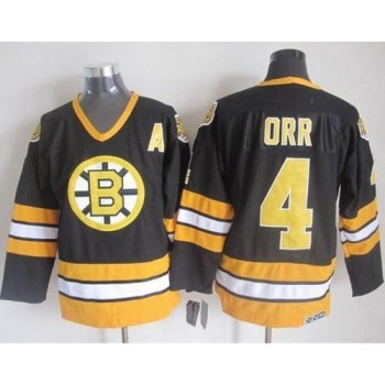 Bruins #4 Bobby Orr Black/Yellow CCM Throwback Stitched NHL Jersey Bruins #4 Bobby Orr Black/Yellow CCM Throwback Stitched NHL Jersey