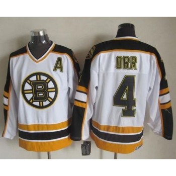 Bruins #4 Bobby Orr White/Black CCM Throwback Stitched NHL Jersey Bruins #4 Bobby Orr White/Black CCM Throwback Stitched NHL Jersey
