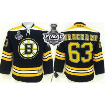 Bruins #63 Brad Marchand Black 2011 Stanley Cup Finals Patch Stitched Youth NHL Jersey Bruins #63 Brad Marchand Black 2011 Stanley Cup Finals Patch Stitched Youth NHL Jersey