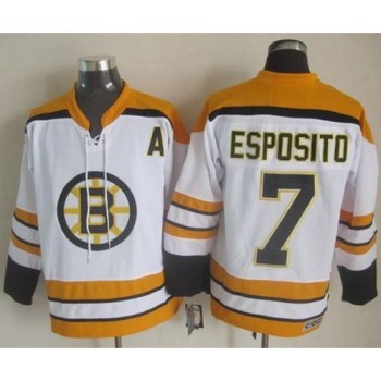 Bruins #7 Phil Esposito White CCM Throwback Stitched NHL Jersey Bruins #7 Phil Esposito White CCM Throwback Stitched NHL Jersey