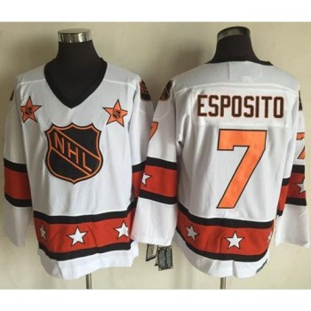 Bruins #7 Phil Esposito White/Orange All Star CCM Throwback Stitched NHL Jersey Bruins #7 Phil Esposito White/Orange All Star CCM Throwback Stitched NHL Jersey