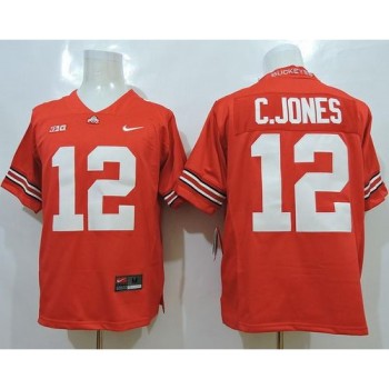 Buckeyes #12 Cardale Jones Red Limited Stitched NCAA Jersey