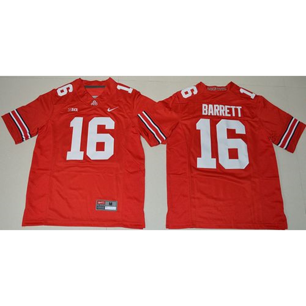 Buckeyes #16 J. T. Barrett Red Stitched Youth NCAA Jersey