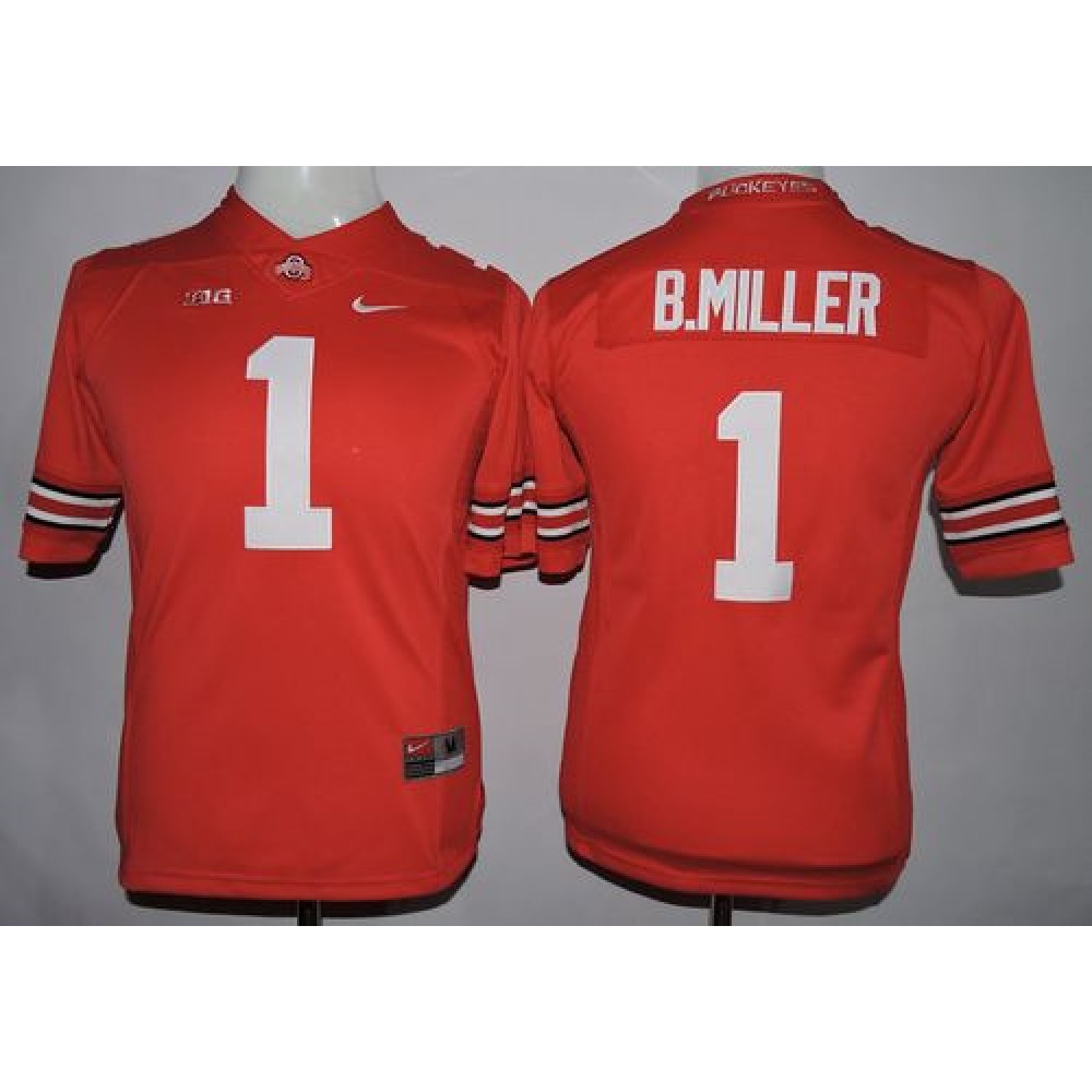 Buckeyes #1 Braxton Miller Red Women's Stitched NCAA Jersey