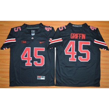 Buckeyes #45 Archie Griffin Black(Red No.) Limited Stitched Youth NCAA Jersey