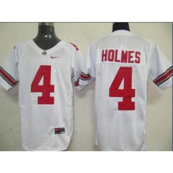 Buckeyes #4 Santonio Holmes White Stitched NCAA Jersey