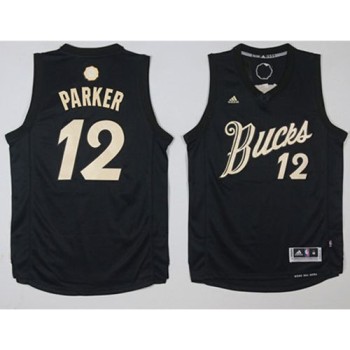 Bucks #12 Jabari Parker Black 2016-2017 Christmas Day Stitched NBA Jersey Bucks #12 Jabari Parker Black 2016-2017 Christmas Day Stitched NBA Jersey