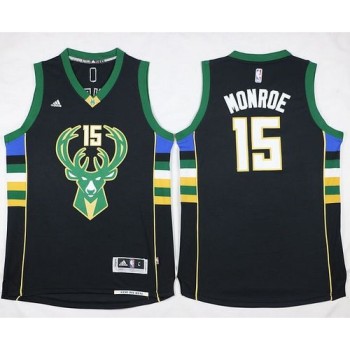 Bucks #15 Greg Monroe Black Stitched NBA Jersey Bucks #15 Greg Monroe Black Stitched NBA Jersey