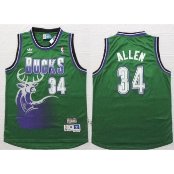 Bucks #34 Ray Allen Green Throwback New Stitched NBA Jersey Bucks #34 Ray Allen Green Throwback New Stitched NBA Jersey