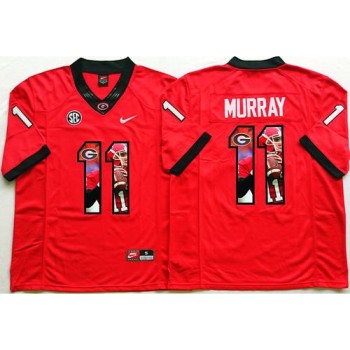 Bulldogs #11 Aaron Murray Red Player Fashion Stitched NCAA Jersey